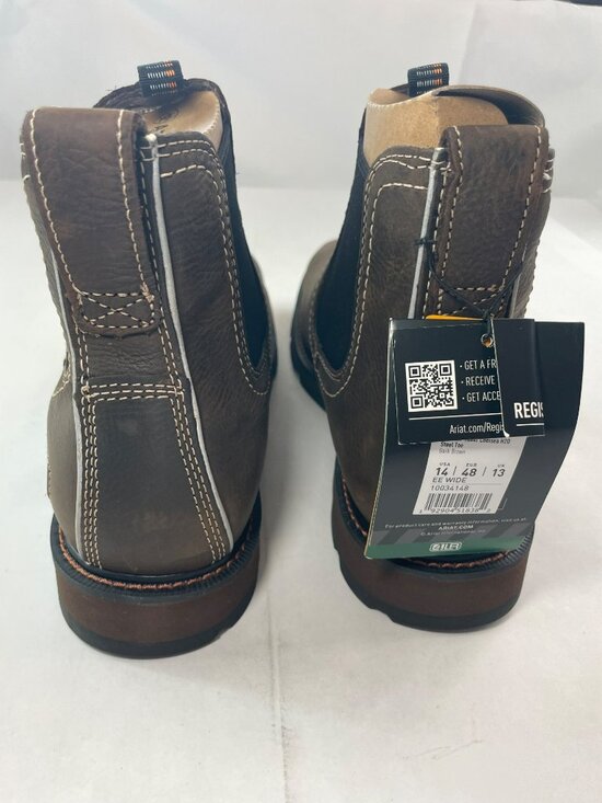 Ariat Groundbreaker Chelsea H2O Steel Toe Work Boots Dark Brown Size 14 EE Wide
